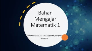 Bahan
Mengajar
Matematik 1
MOHAMAD AKRAM MUAAZ BIN MOHD ZARI
A169579
 