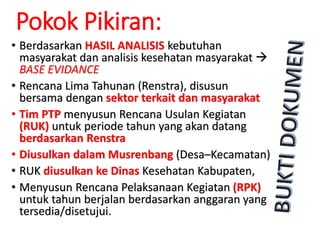 Bahan pengantar penyusunan usulan ruk puskesmas 2018 desk | PPTX