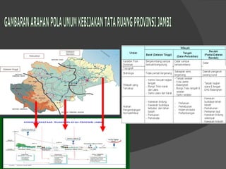 GAMBARAN ARAHAN POLA UMUM KEBIJAKAN TATA RUANG PROVINSI JAMBI 1500 – 3000 mdpl 100 - 500 mdpl 0 - 100 mdpl 