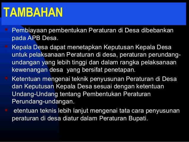 Bahan sosialisasi permendagri 111 tahun 2014