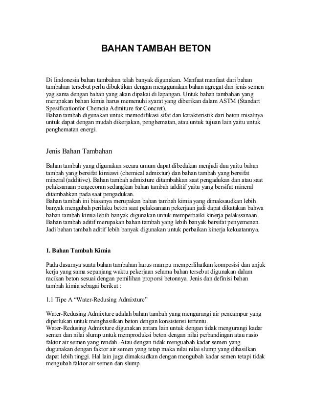 Bahan Tambah Beton