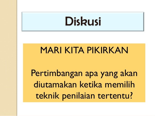 Bahan tayang penilaian dalam pembelajaran