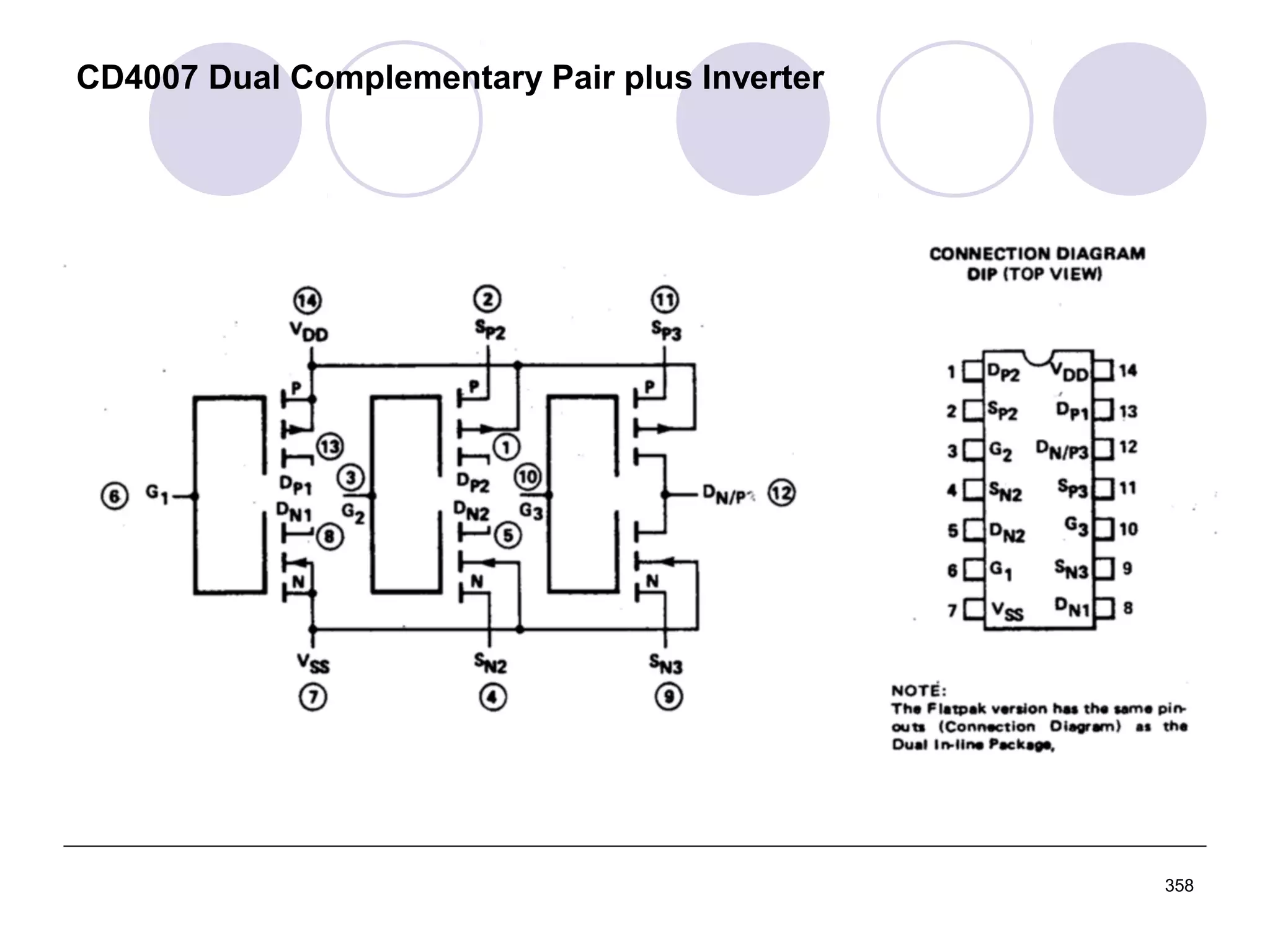 CD4007 Dual Complementary Pair plus Inverter

358

 