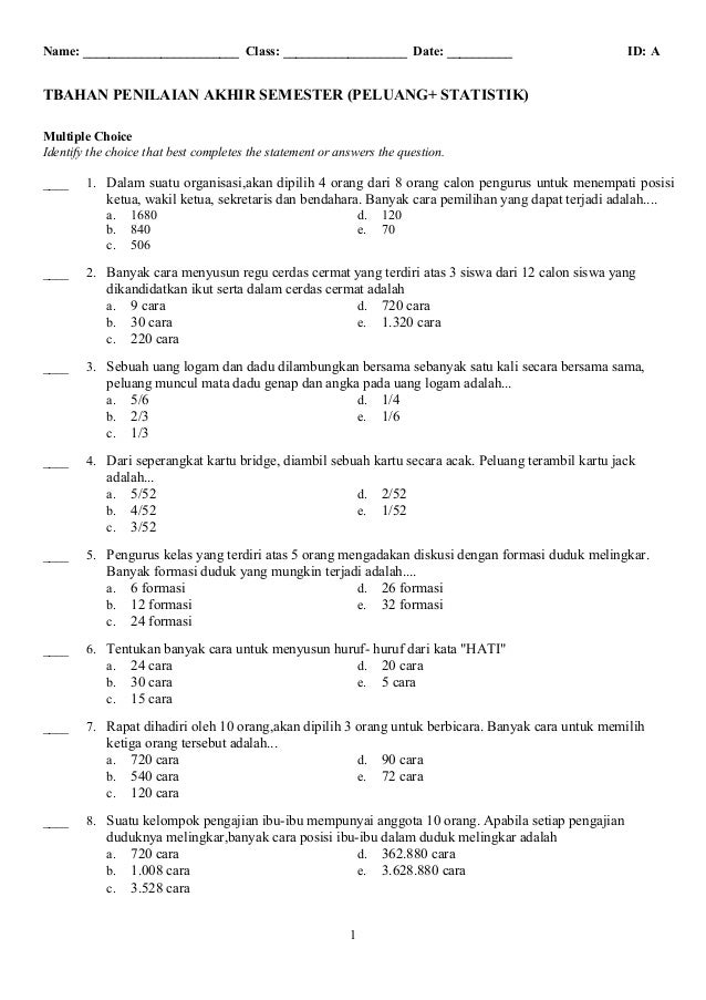 Bahan Ulangan Ahir Semester
