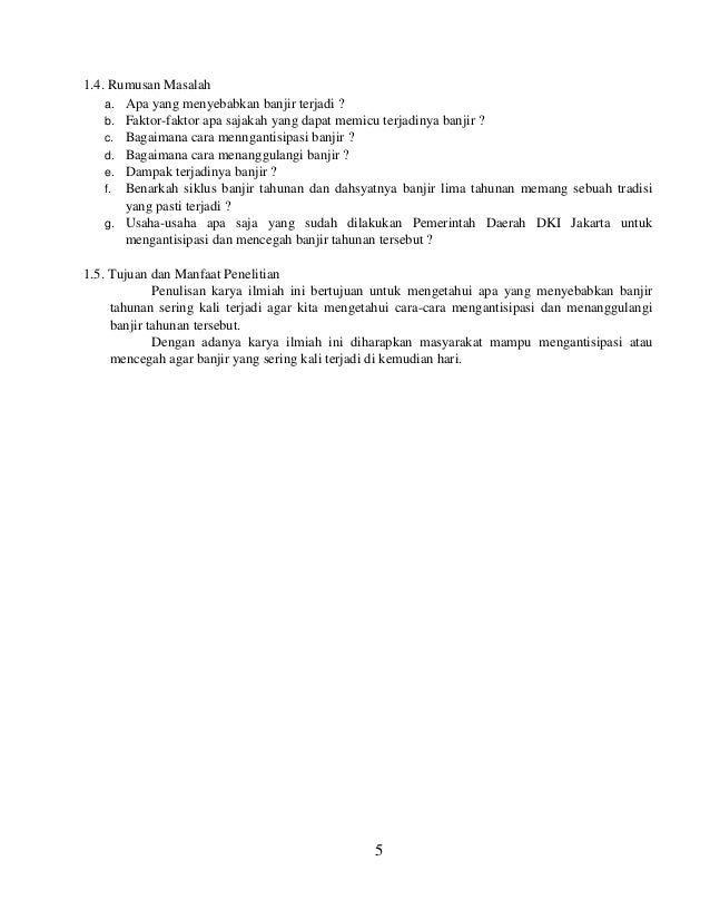 Contoh Penelitian Tentang Banjir Ilmusosial Id