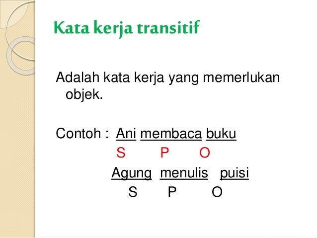 Kata kerja transitif dalam bahasa inggris