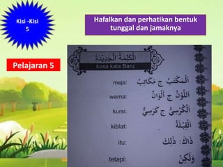 Kisi -Kisi
5
Hafalkan dan perhatikan bentuk
tunggal dan jamaknya
Pelajaran 5
 