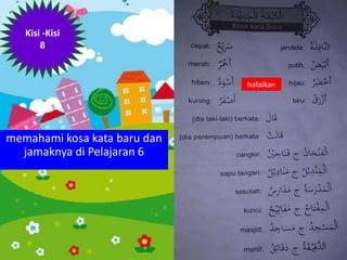 memahami kosa kata baru dan
jamaknya di Pelajaran 6
Kisi -Kisi
8
hafalkan
 