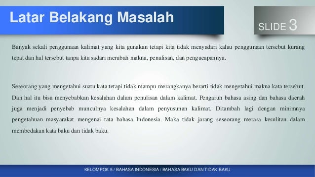 Bahasa Baku Dan Tidak Baku