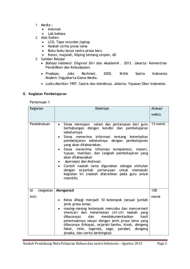 [RPP] Bahasa dan Sastra Indonesia [WARNET.me]