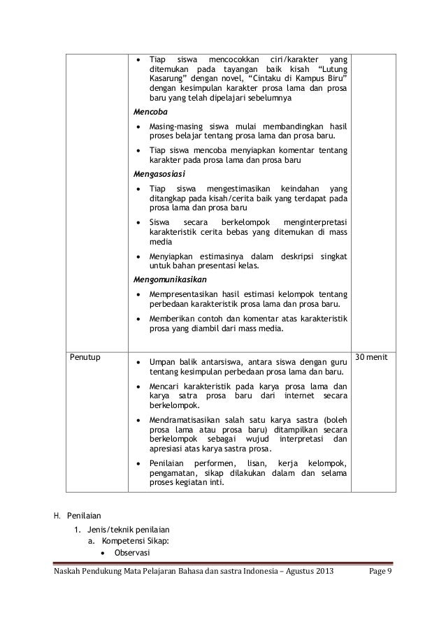 [RPP] Bahasa dan Sastra Indonesia [WARNET.me]