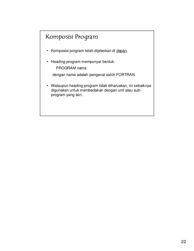 Bahasa fortran dasar