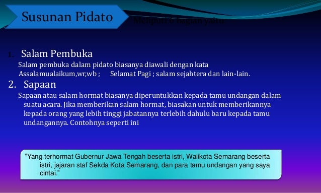 Contoh Kalimat Sapaan Dalam Pidato Pigura