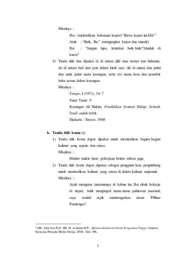 Penggunaan Tanda Baca (Bahasa indonesia)
