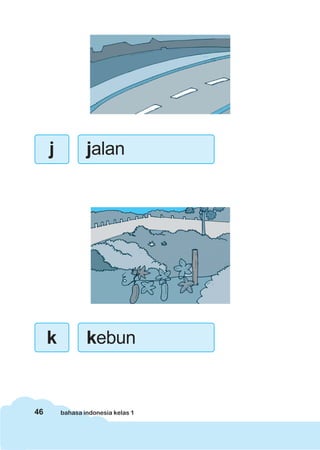 46 bahasa indonesia kelas 1
j jalan
k kebun
 