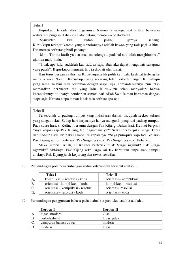 SOAL PENGAYAAN BAHASA INDONESIA UN 2016