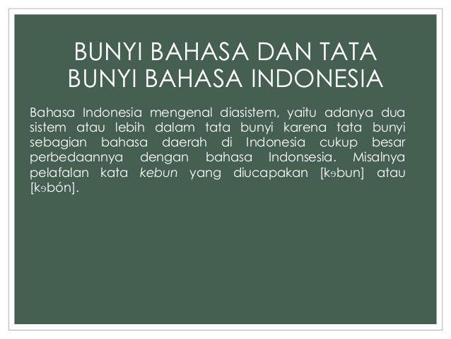 Bahasa indonesia - pengucapan dan artikulasi huruf