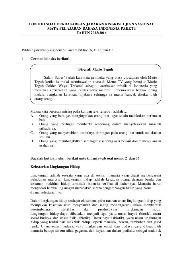 Soal Soal Materi Bahasa Indonesia Kelas 7 Fabel