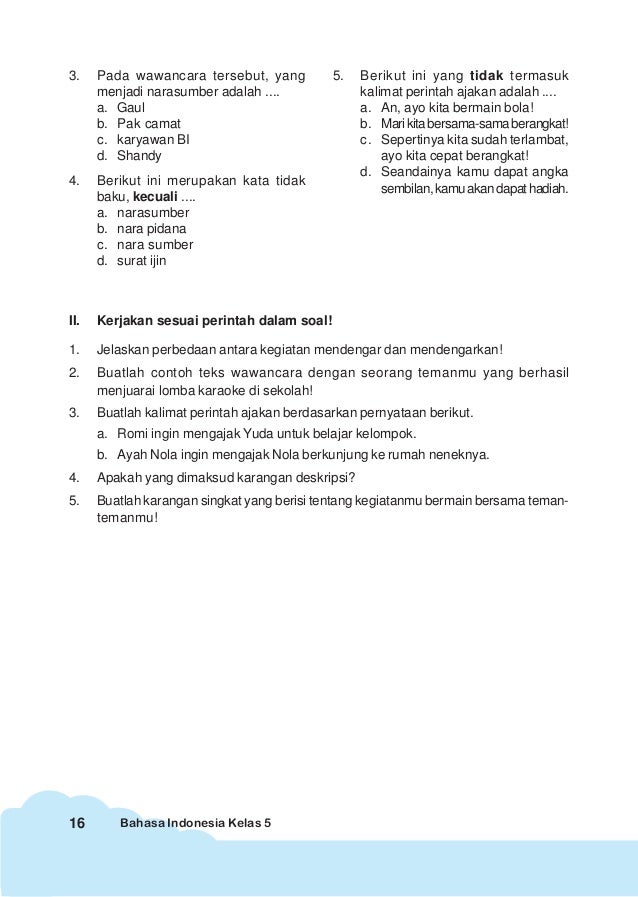 Bahasa indonesia 5 Bahasa indonesia 5
