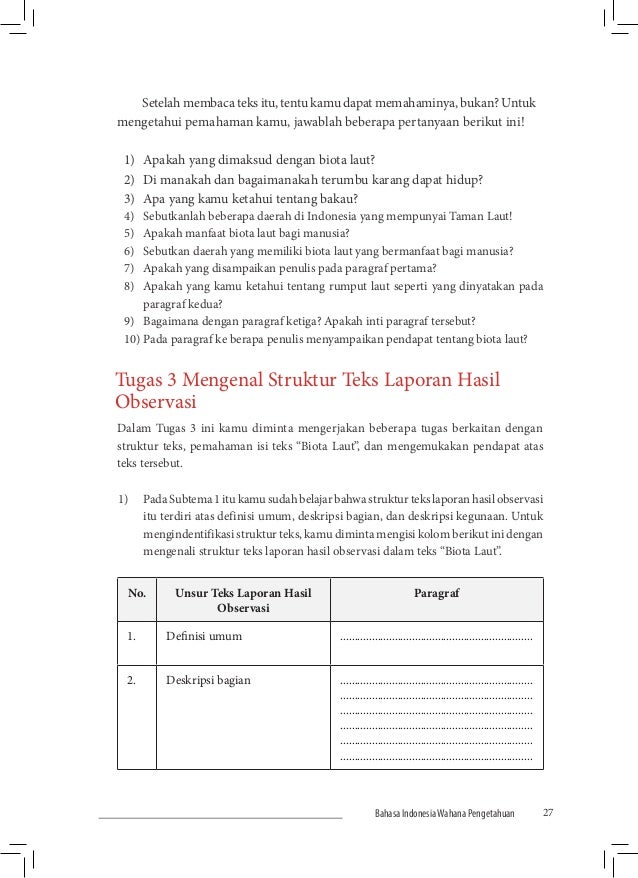 Laporan Hasil Observasi Laut - Our Families Journey