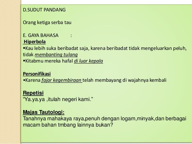 Bahasa indonesia cerpen robohnya surau kami