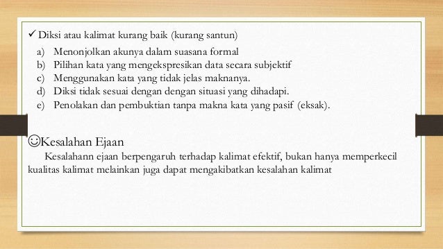 Bahasa indonesia dan penulisan ilmiah KALIMAT