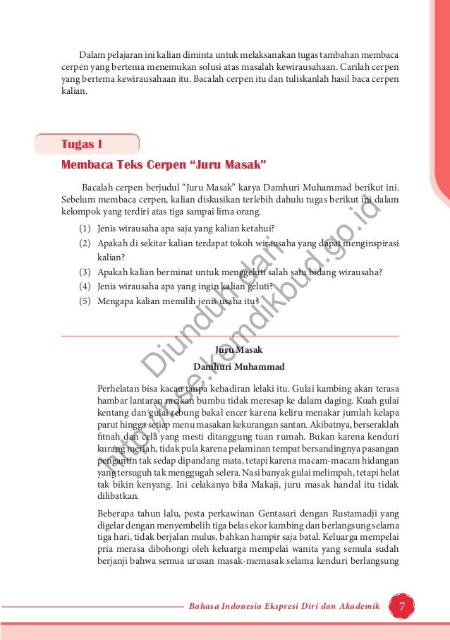 Bahasa Indonesia Ekspresi Diri Dan Akademik Buku Siswa