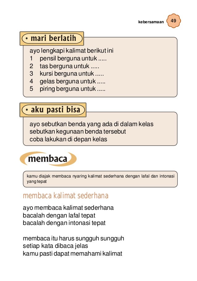 Contoh Teks Bacaan Belajar Membaca Anak Sd Kelas 1 Pdf - Soal