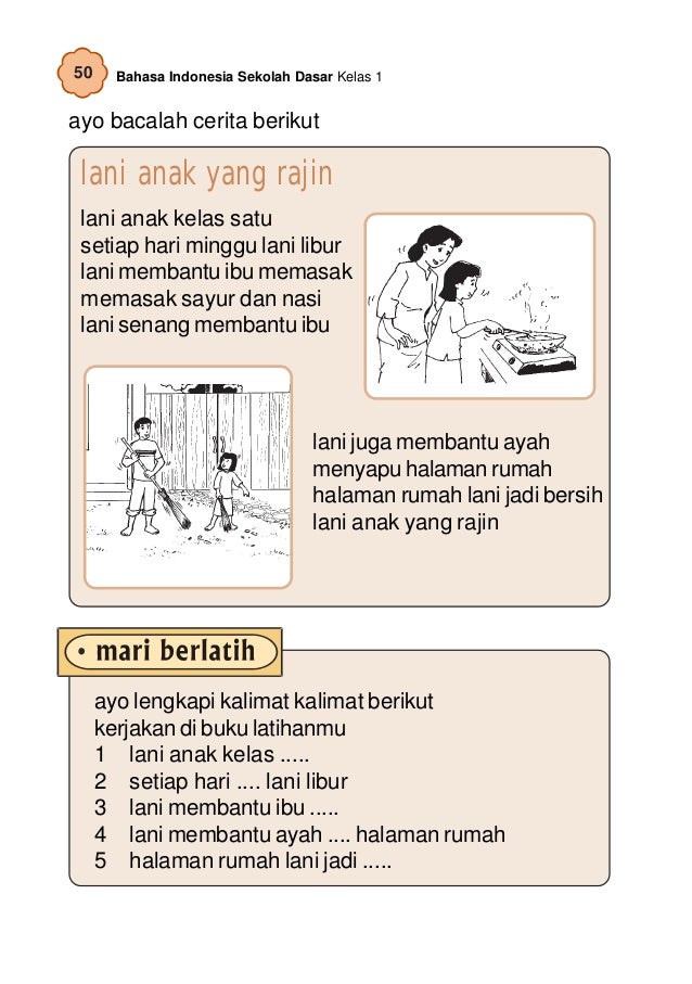 Worksheet Bahasa Indonesia Kelas 1 Sd