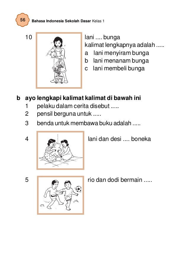 Soal Cerita Kelas 1 Sd Bahasa Indonesia