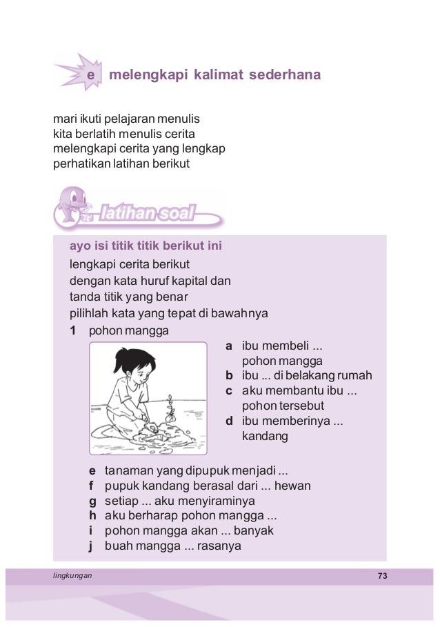 Melengkapi Kalimat Sederhana Kalimat Soal Untuk Anak Tk Bahasa
