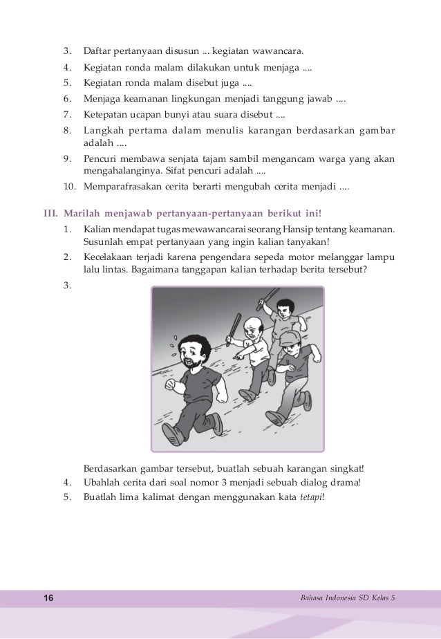 Contoh Cerita Bergambar Untuk Kelas 5 Sd Yang Mudah / Cerita Rangkaian
