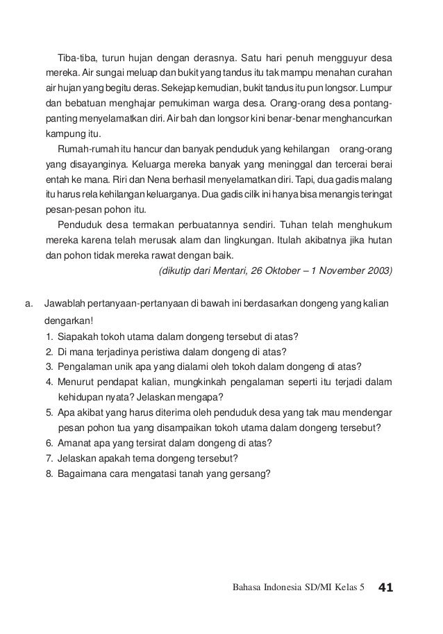 BAHASA INDONESIA UNTUK SD & MI KELAS 5 -- SRI RAHAYU BAHASA INDONESIA UNTUK SD & MI KELAS 5 -- SRI RAHAYU
