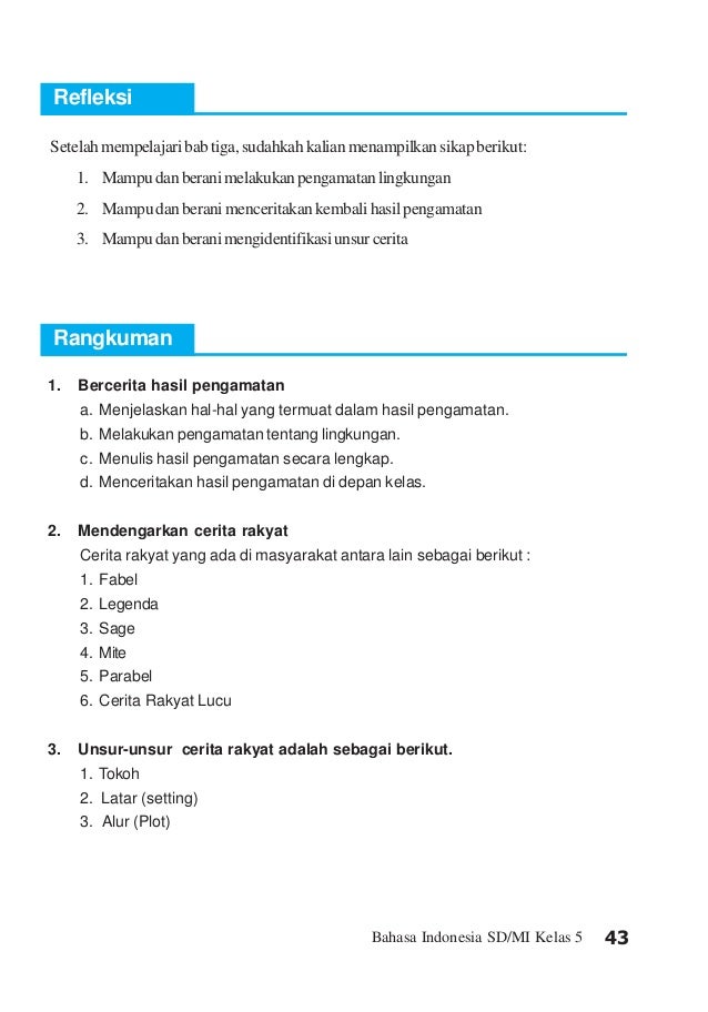 BAHASA INDONESIA UNTUK SD & MI KELAS 5 -- SRI RAHAYU 