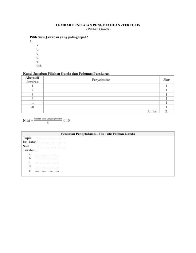 Pedoman penskoran soal essay