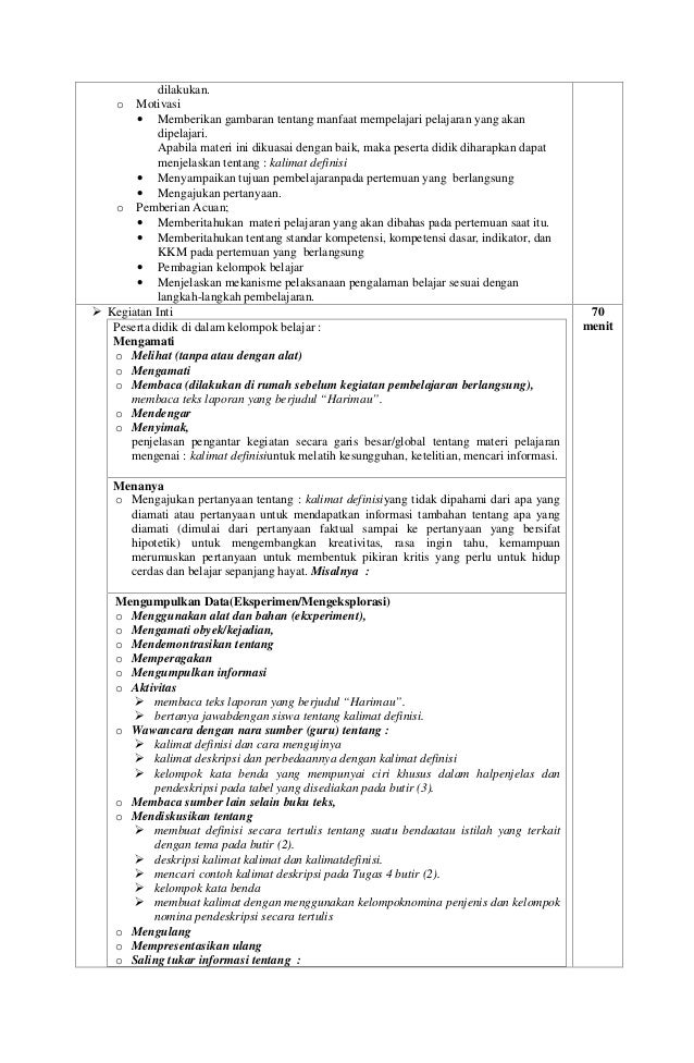 RPP SMA Bahasa Indonesia Kelas X