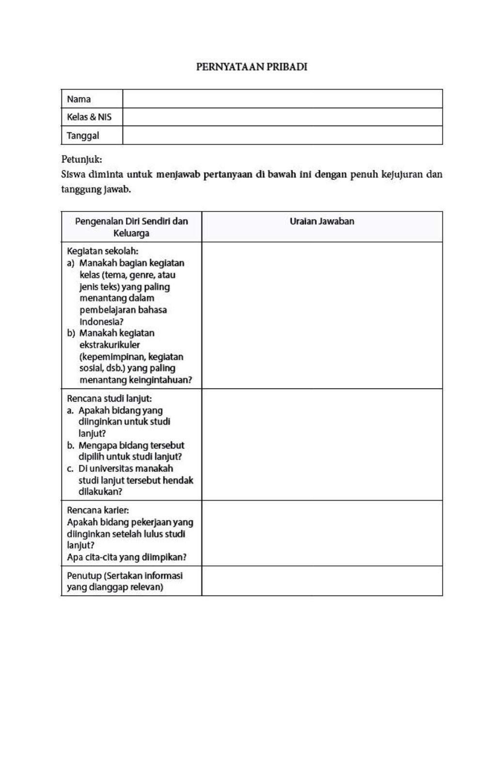 RPP SMA Bahasa Indonesia Kelas X