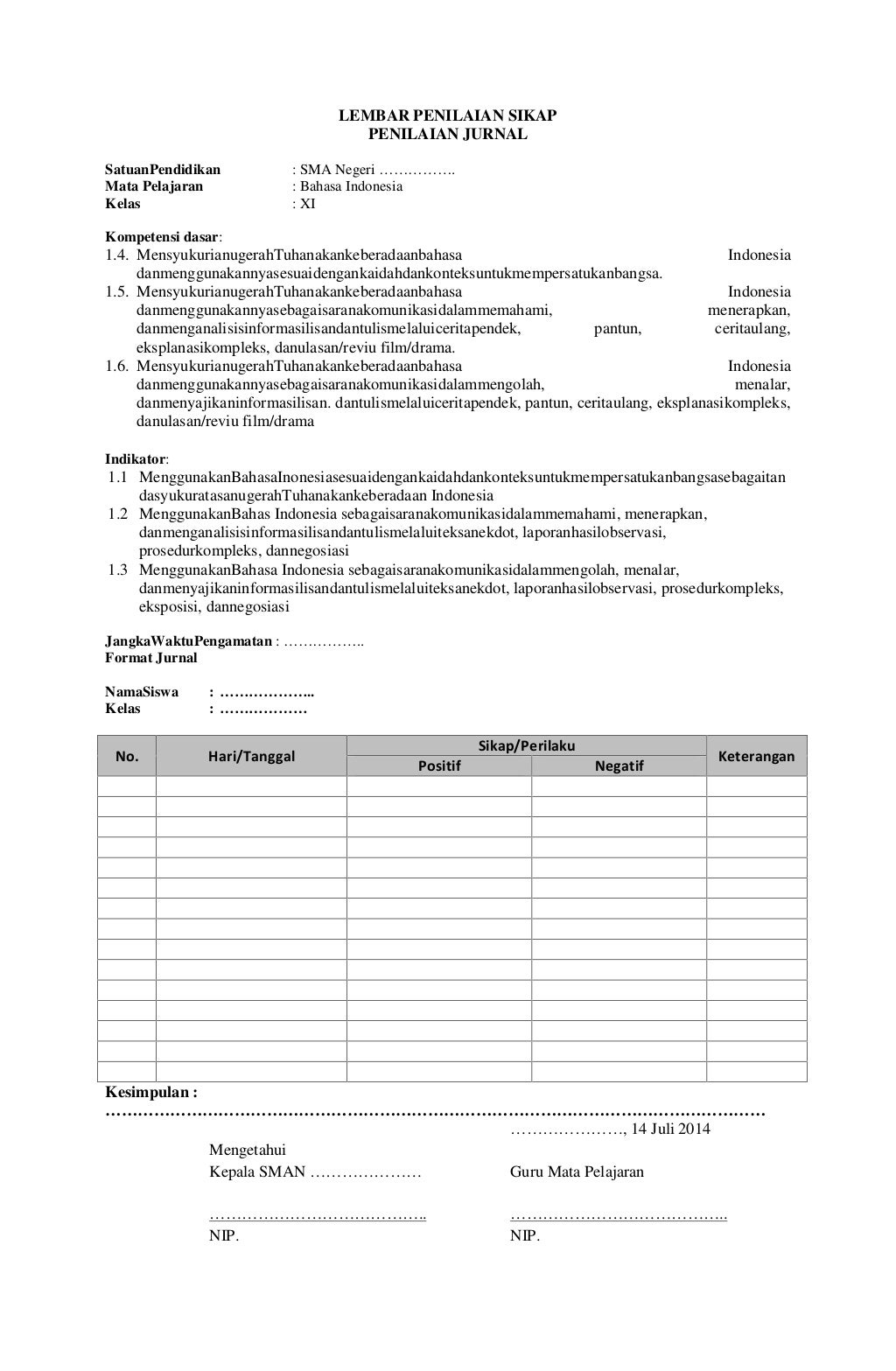 RPP SMA Bahasa indonesia kelas XI