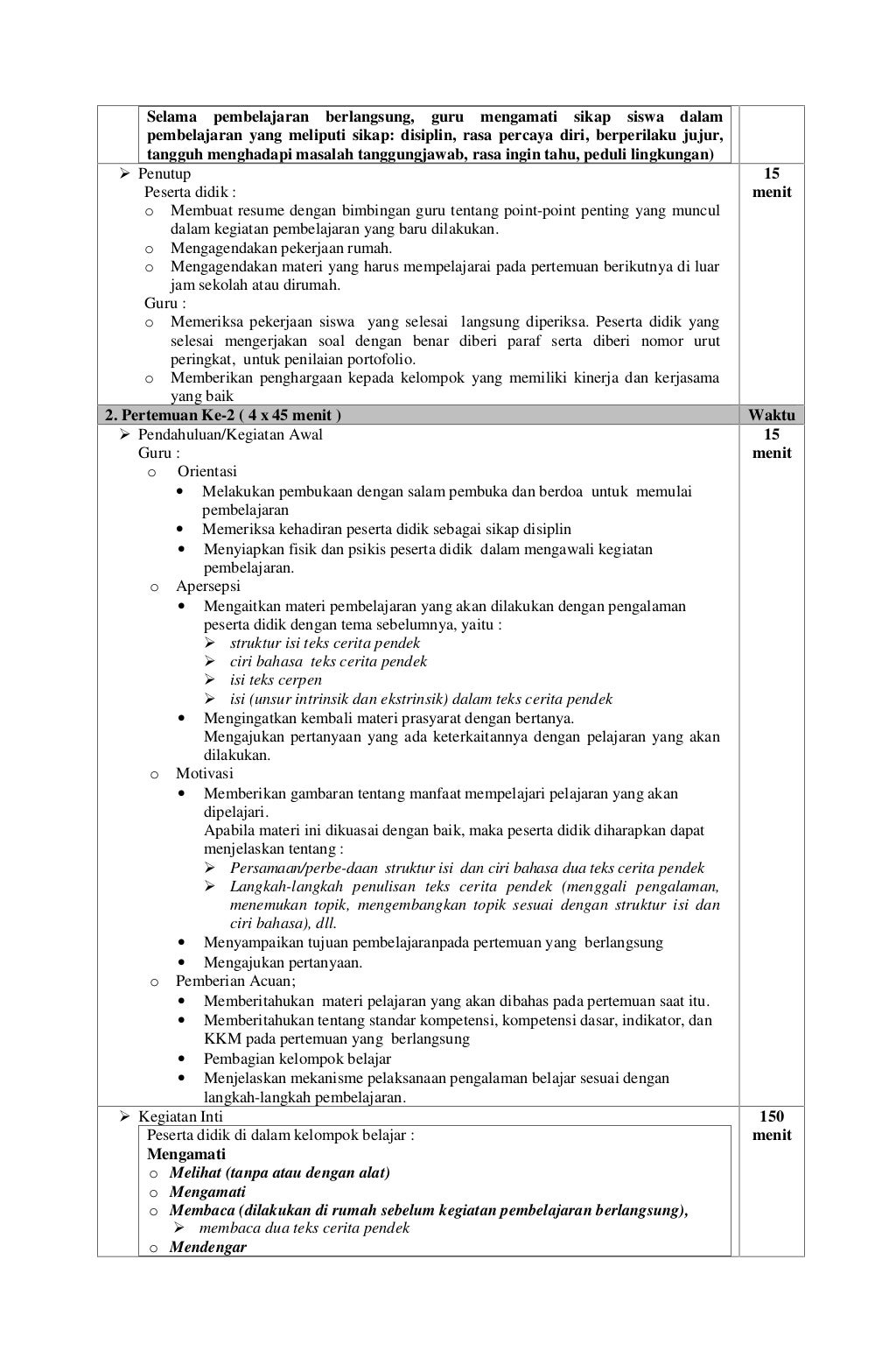 RPP SMA Bahasa indonesia kelas XI