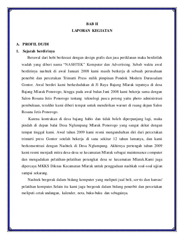 Bahasa Indonesia Laporan