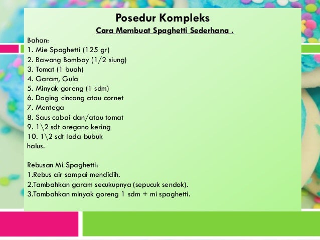 Bahasa indonesia Prosedur Kompleks