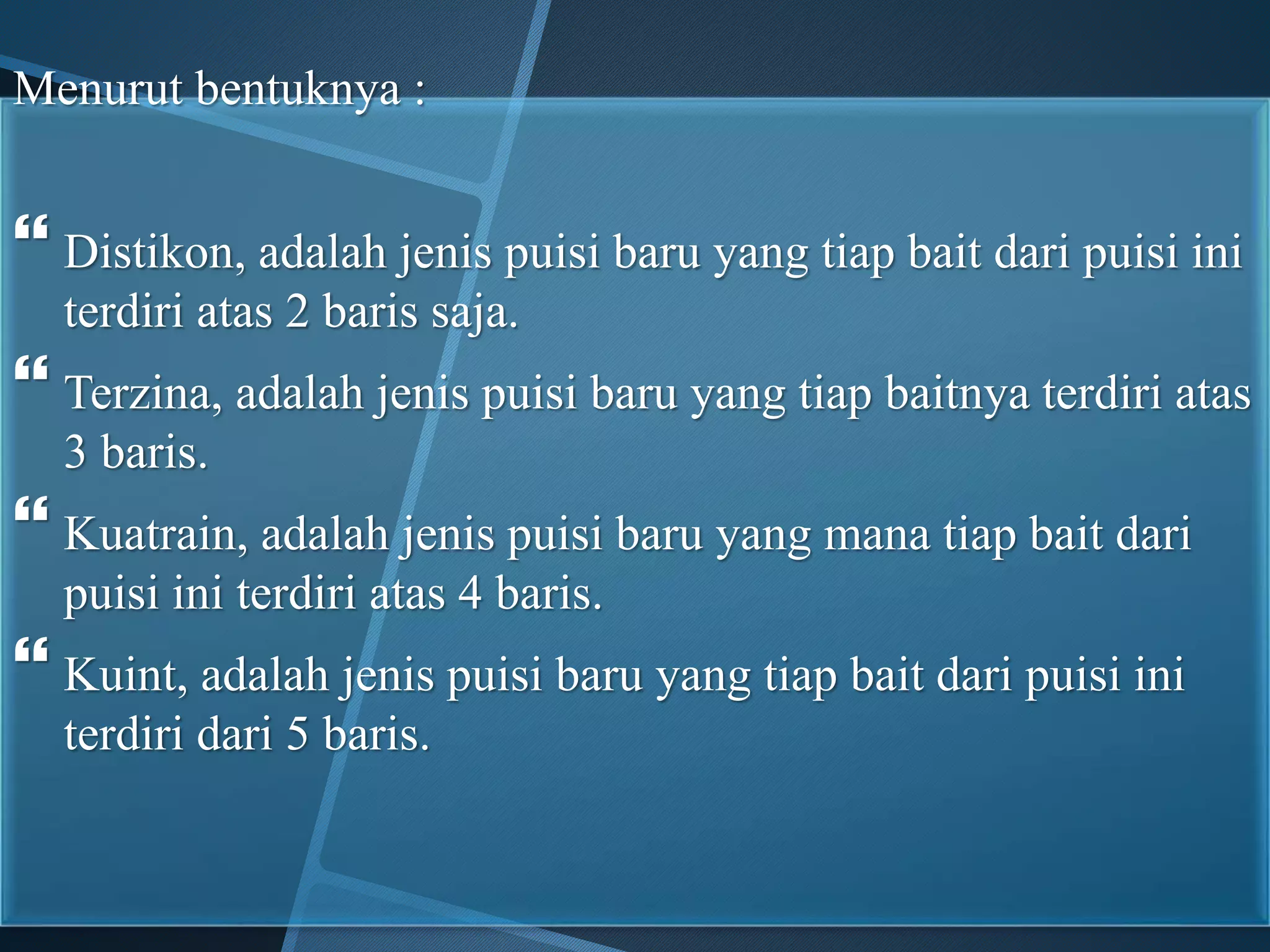 Puisi Lama, Puisi Baru dan Puisi Kontemporer | PPTX