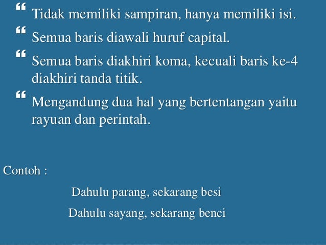 Puisi Lama, Puisi Baru dan Puisi Kontemporer