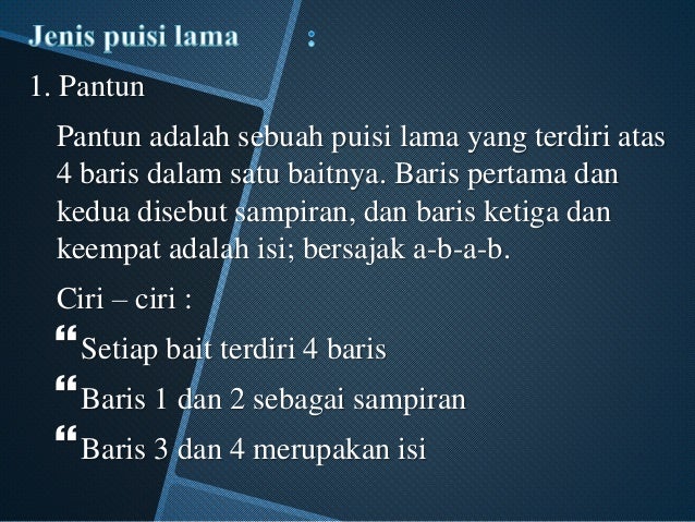 Puisi Lama Puisi Baru Dan Puisi Kontemporer Puisi Lama Puisi Baru Dan Puisi Kontemporer
