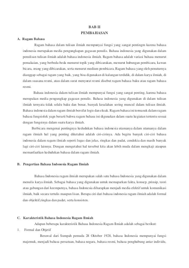 Bahasa Indonesia Ragam Ilmiah