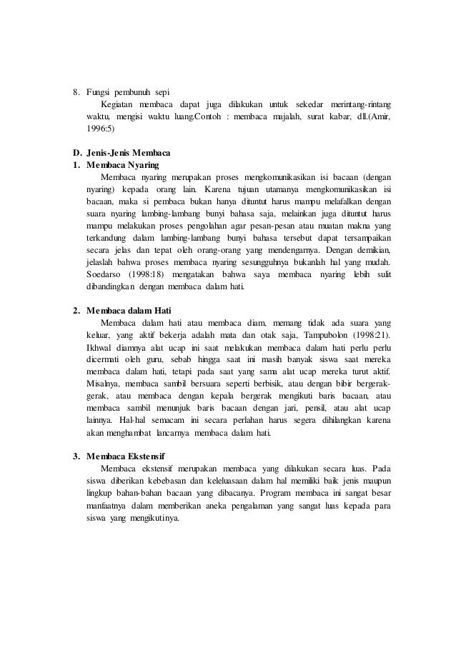 Bahasa Indonesia Tentang Membaca