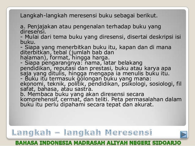 Bahasa Indonesia Unsur Unsur Resensi