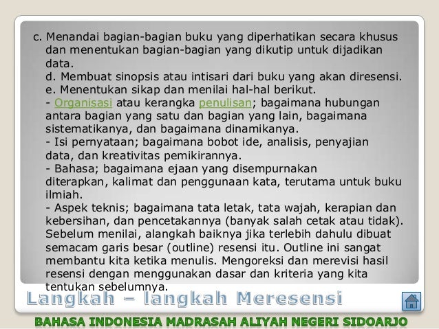 Bahasa Indonesia Unsur Unsur Resensi Bahasa Indonesia Unsur Unsur Resensi