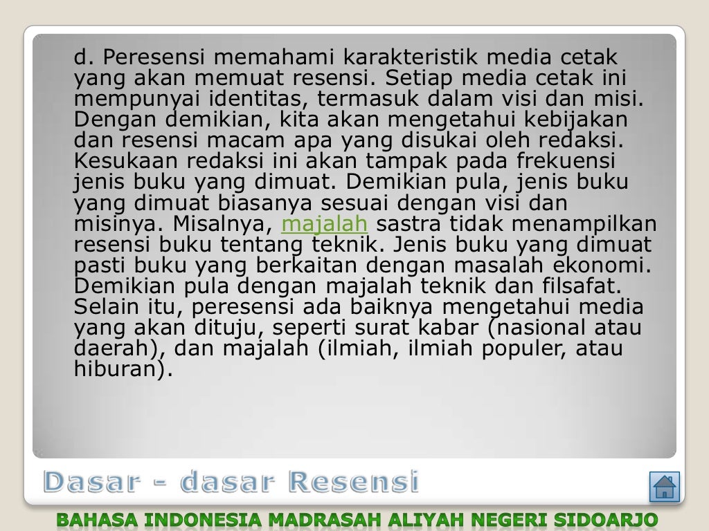 Bahasa indonesia unsur unsur resensi