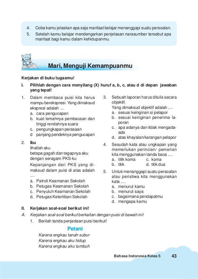 Bahasa Indonesia Untuk Kelas 5